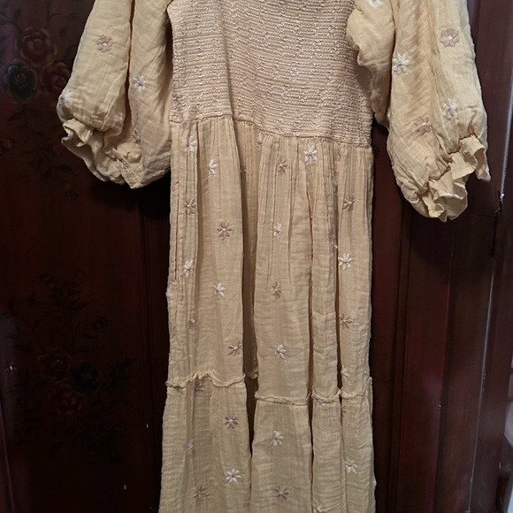 Free People Dahlia Embroidered Cream Dress - Picture 5 of 6